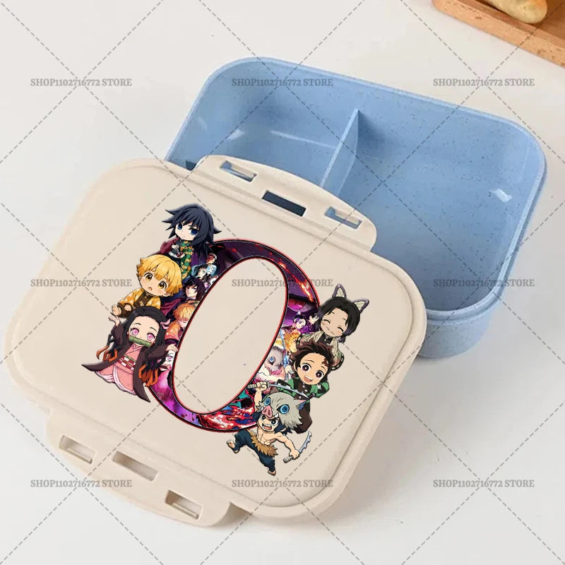 Demon Slayer Lunch Box Anime Letter A-Z Food Storage Containers Kids School Picnic Bento Boxes Office Dinner Case Boy Girl Gift
