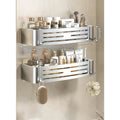 Punch-Free Bathroom Shelf Wall Mounted Shampoo Makeup Storage Holder Kitchen Toilet Square Self Adhesive No Drill Shower Shelves
