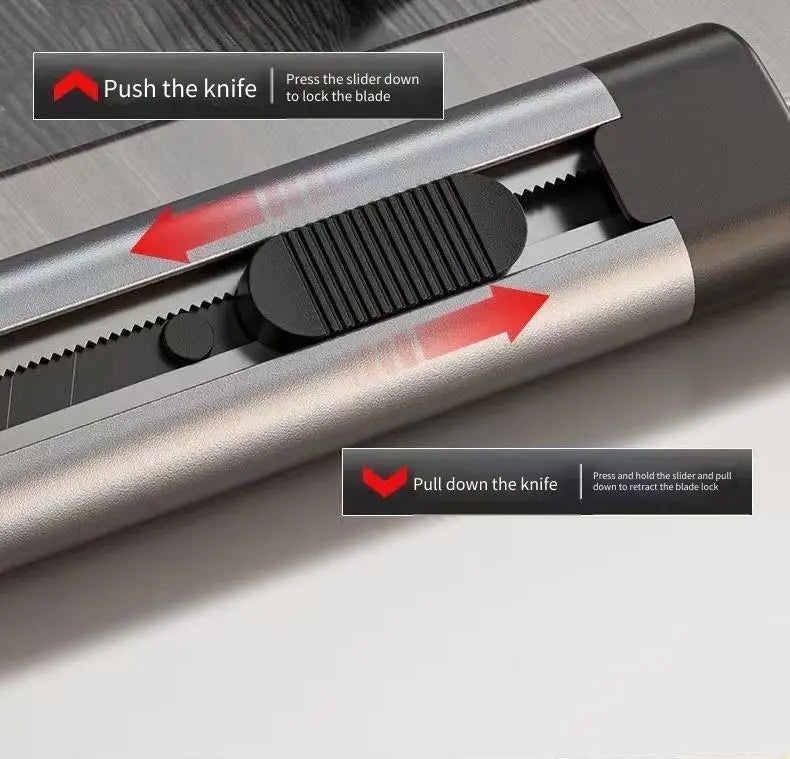 Heavy-Duty Stainless Steel Utility Knife - Large Cutter for Wallpaper, Unboxing, Crafts & General Use