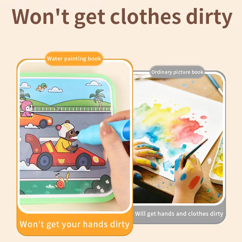 Reusable Water Drawing Doodle Book with Magic Pen, Kids Coloring Drawing Board, Early Educational Toy, Birthday Gift for Kids