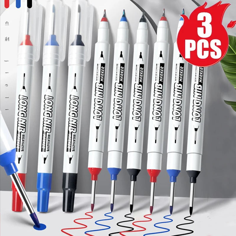 1-3PCS 20mm Deep Hole Long Nib Head Markers Bathroom Woodworking Decoration Permanent Marker Pencil Tools Metal Perforating Pen