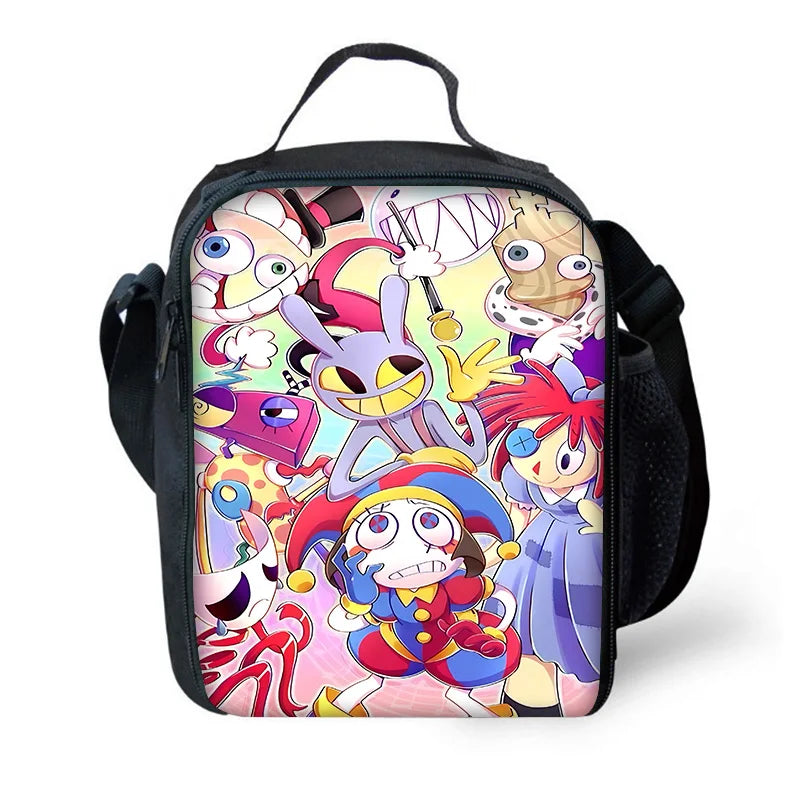 Cartoon A-AmazingS DigitalS Circus Child School Backpack with Lunch Bags ,Pencil Bags ,School Bags for Boys Girls Best Gift
