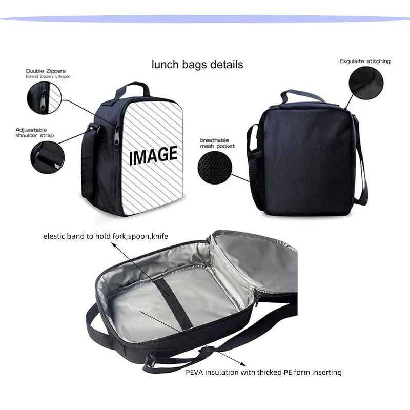 Hot Game Child Backpacks Lunch Bag Pencil Case Pupil Large Capacity Design-F-FortniteS School Bags For Boy Girl Best Gift