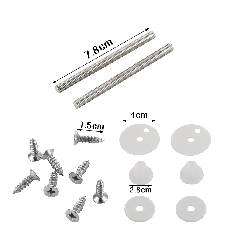 Stainless Steel Toilet Seat Hinge Universal Adjustable Replacement Flush Toilet Cover Mounting Connector Bathroom Accessories