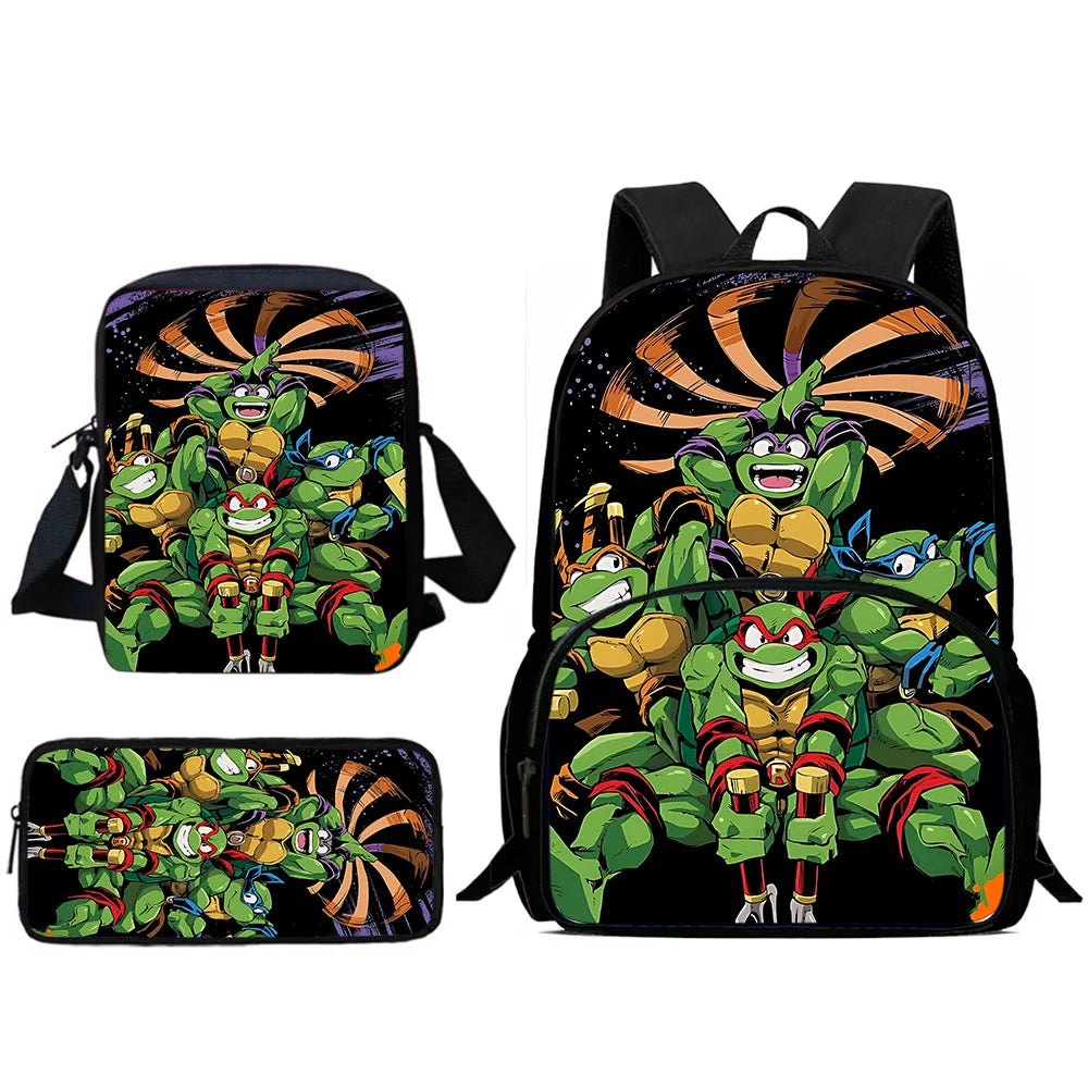 Child Backpacks Shoulder Bag Pencil Case Pupil Large Capacity For N-ninjas Turtless School Bags for Boys Girls Best Gift