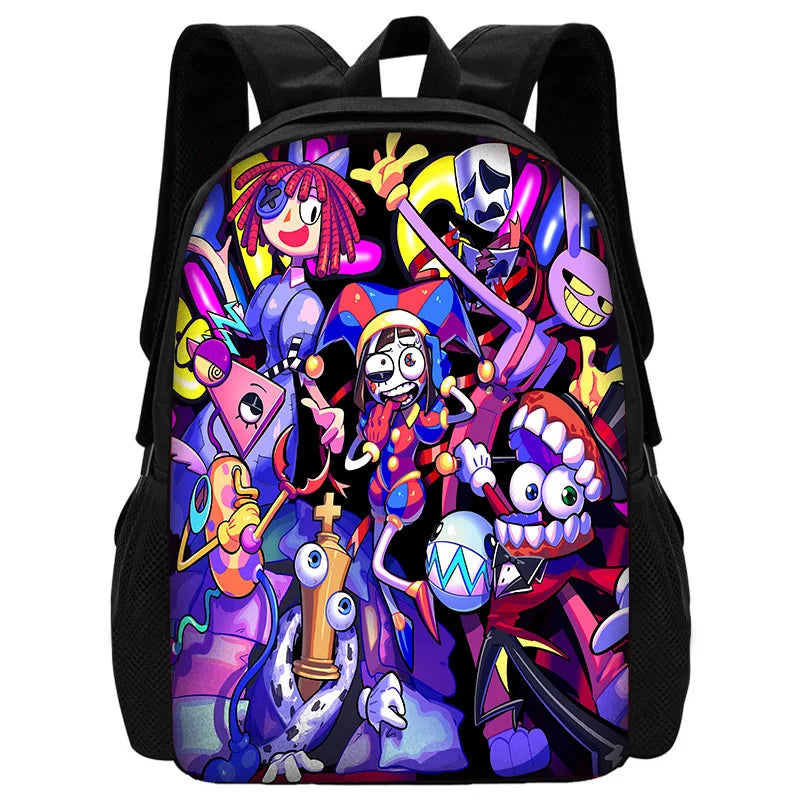 Cartoon A-AmazingS DigitalS Circus Child School Backpack with Lunch Bags ,Pencil Bags ,School Bags for Boys Girls Best Gift