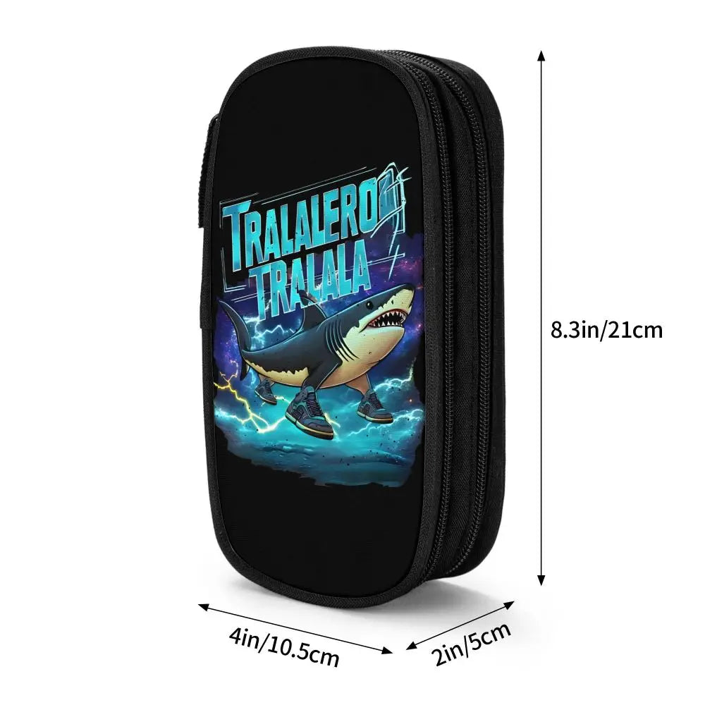 Italian Brainrot Tralalero Tralala Pencil Cases Pencil Pouch Pen Box for Student Big Capacity Bag School Supplies Stationery