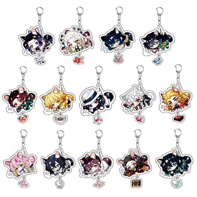 Demon Slayer Blade Charcoal Zhilang You Bean Acrylic Keychain Anime Peripheral High Beauty Backpack Fashion Toys Anime Frind