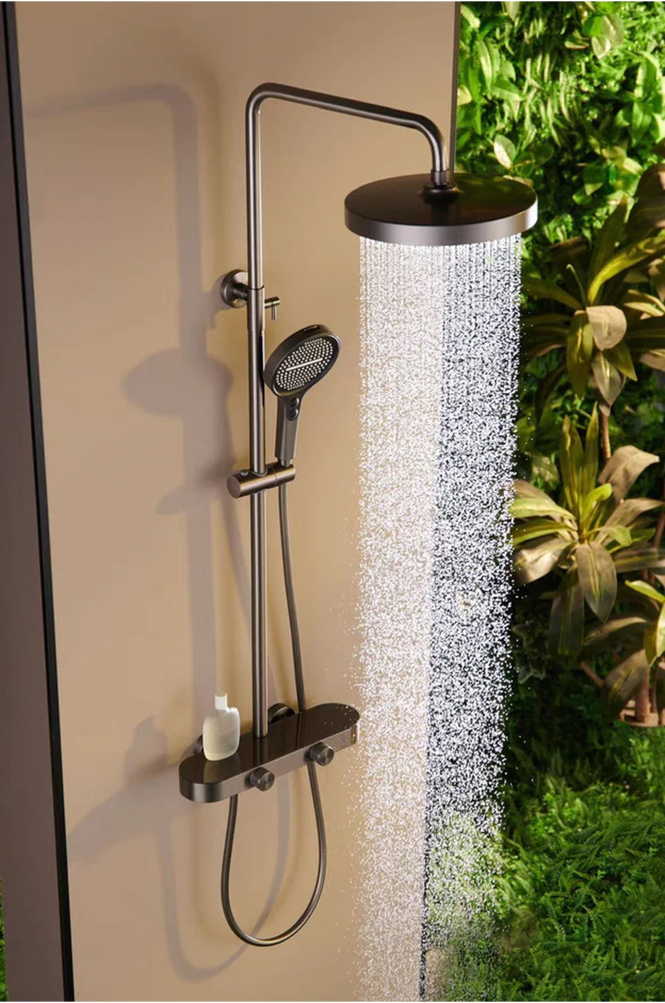 VGX Shower System Set Bathroom Shower Faucet Set 3-way Rainfall Shower Set Shower Mixer Crane with Hand Shower Set Grey White