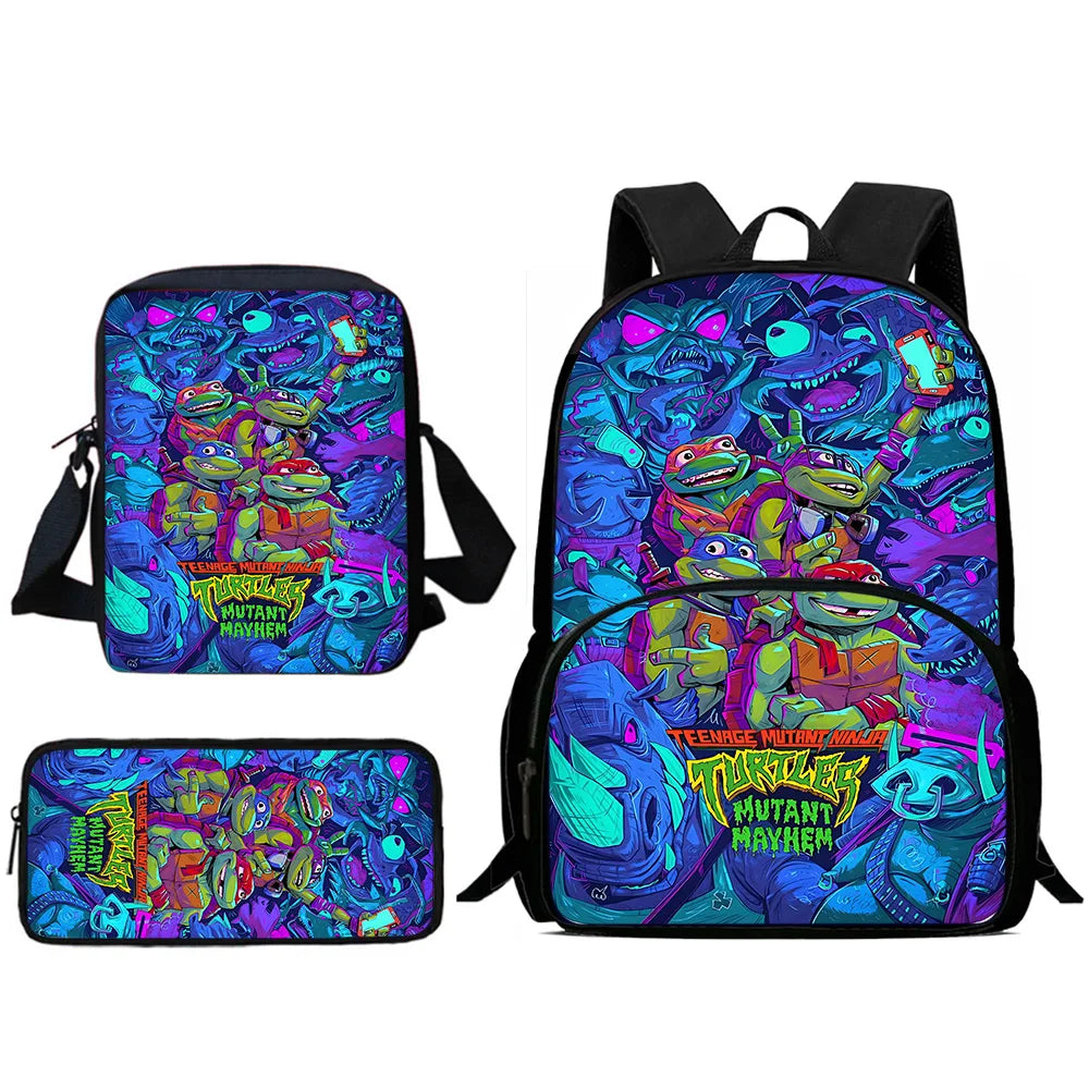 Child Backpacks Shoulder Bag Pencil Case Pupil Large Capacity For N-ninjas Turtless School Bags for Boys Girls Best Gift