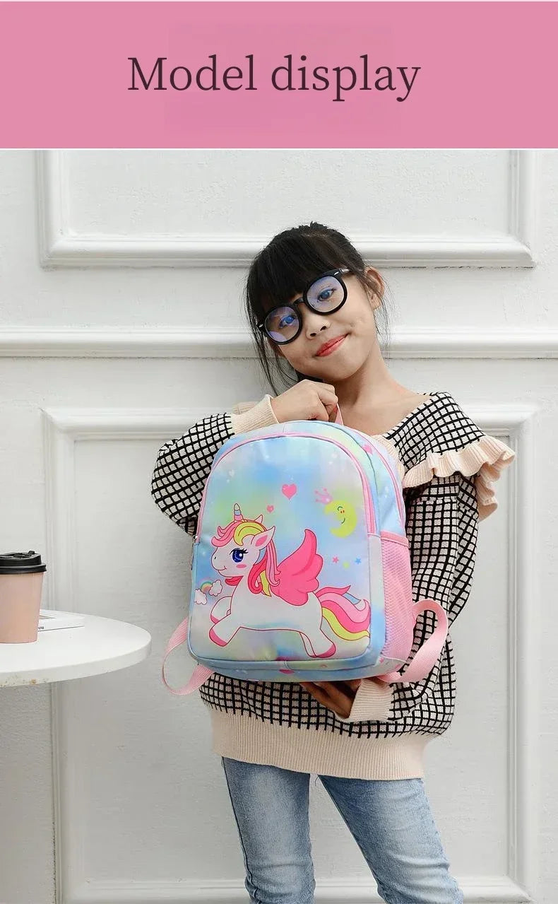 New Children Backpack Cartoon Cute Unicorn Mermaid Print Schoolbag Kindergarten Lightweight Schoolbag