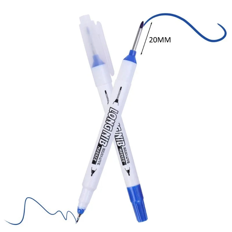 1-3PCS 20mm Deep Hole Long Nib Head Markers Bathroom Woodworking Decoration Permanent Marker Pencil Tools Metal Perforating Pen