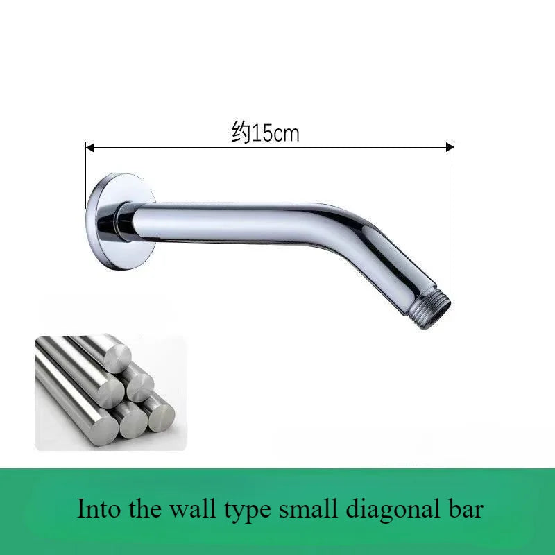 Shower Head Extension Arm Wall Mounted Stainless Steel Rainfall Extend Pipe Tube Shower Holder Base Bathroom Accessories