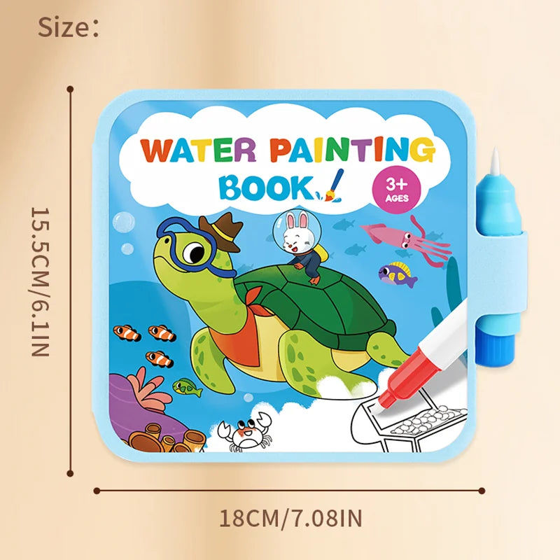 Reusable Water Drawing Doodle Book with Magic Pen, Kids Coloring Drawing Board, Early Educational Toy, Birthday Gift for Kids