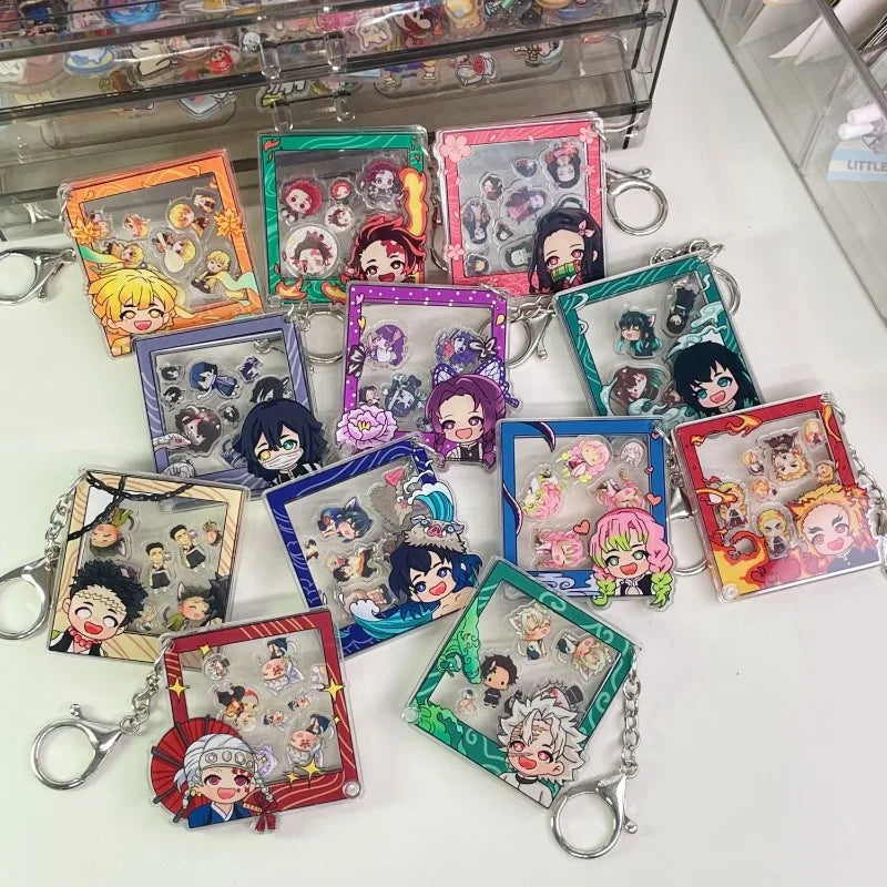 Demon Slayer Kamado Tanjirou Kamado Nezuko Tomioka Giyuu Anime Cartoon Peripherals Shake Pendant Gift Creative Backpack Keychain