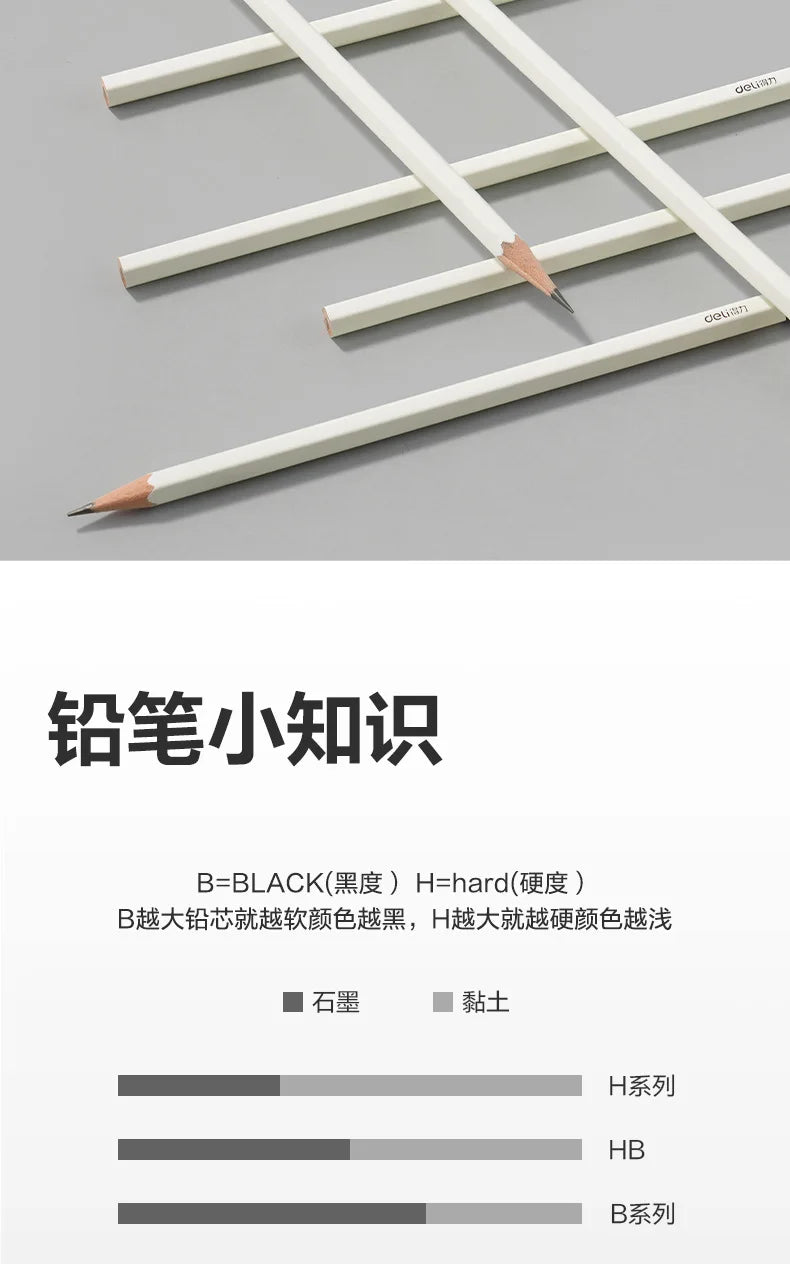 10pcs Deli Wooden Pencil Set 2B HB Black Kawaii Pen For Drawing Sketch Writing Smooth Write lapiseira profissional School Office