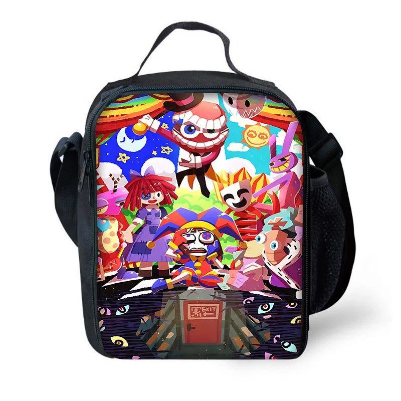Cartoon A-AmazingS DigitalS Circus Child School Backpack with Lunch Bags ,Pencil Bags ,School Bags for Boys Girls Best Gift
