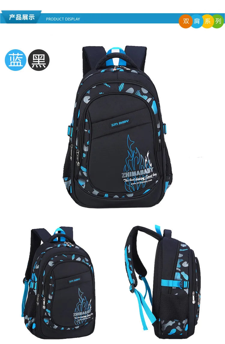 Waterproof Lightweight School Backpack for Kids 6-12 Years Durable Large Capacity Student Bookbag Boys Girls254