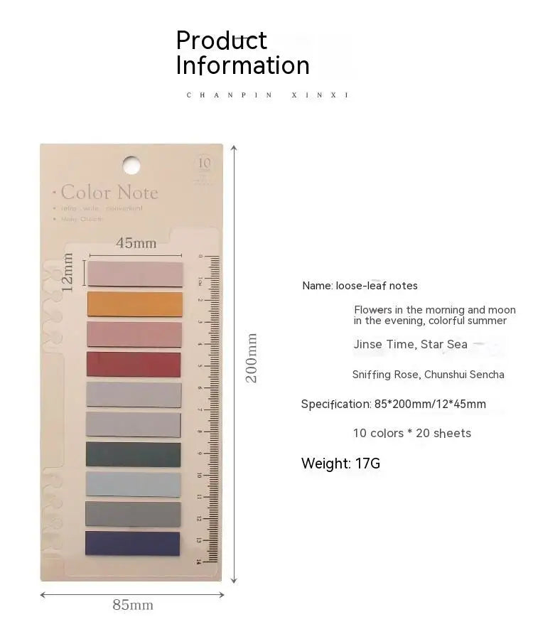 6 Series Colorful Self-Adhesive Sticky Notes Memo Pad - Office & School Supplies - Bookmark Point-It Marker Memo Sticker Paper