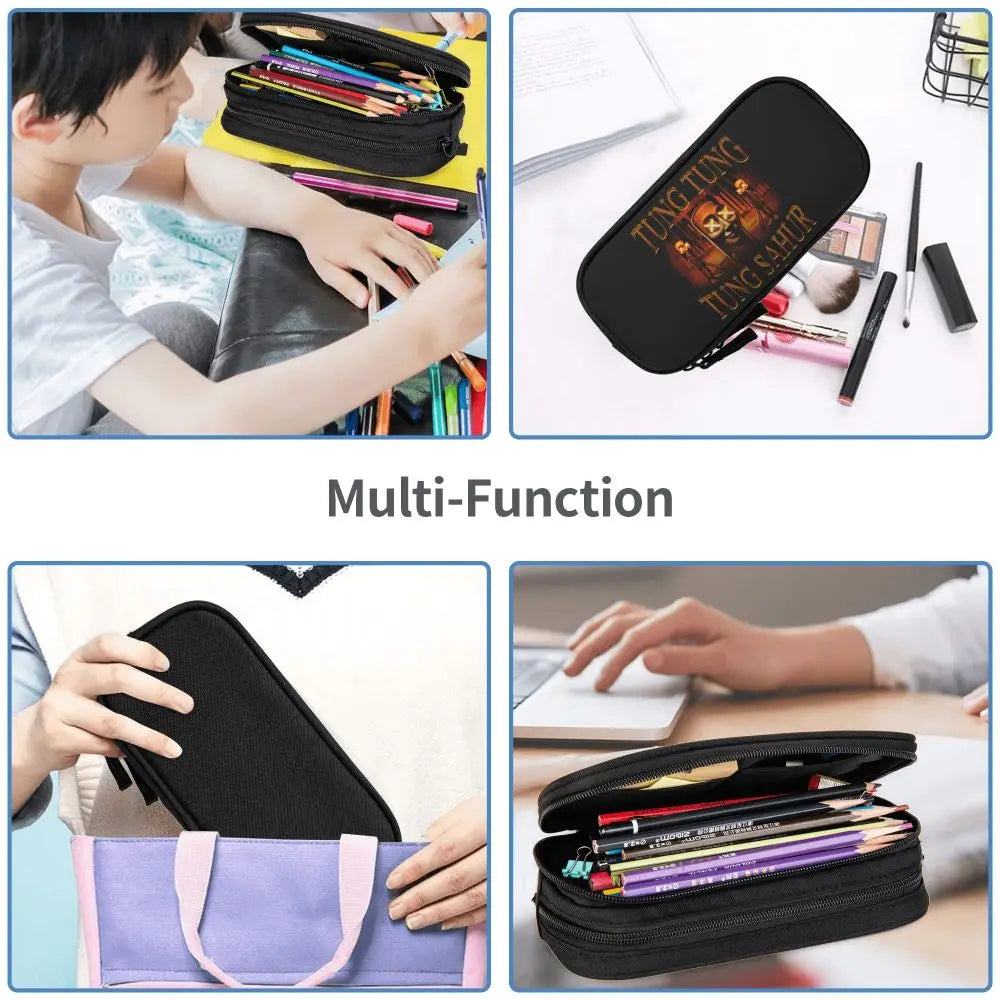 Italian Brainrot Tralalero Tralala Pencil Cases Pencil Pouch Pen Box for Student Big Capacity Bag School Supplies Stationery