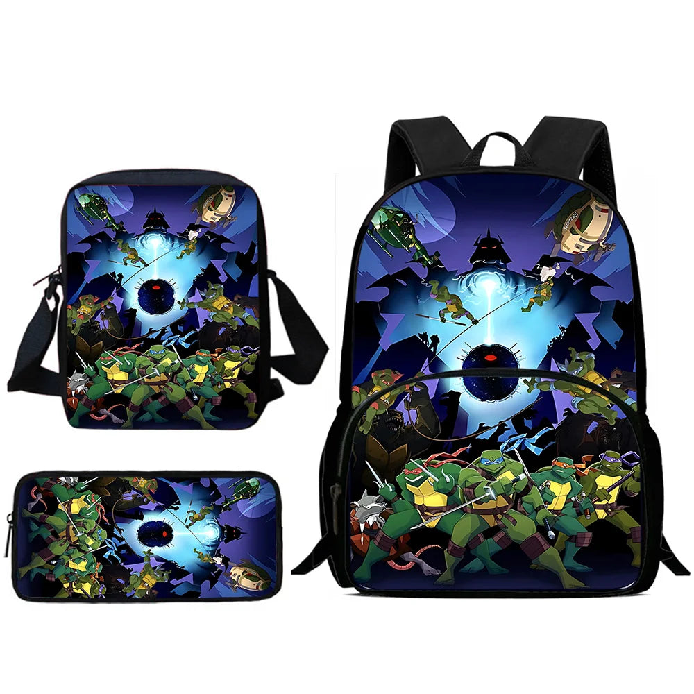Child Backpacks Shoulder Bag Pencil Case Pupil Large Capacity For N-ninjas Turtless School Bags for Boys Girls Best Gift