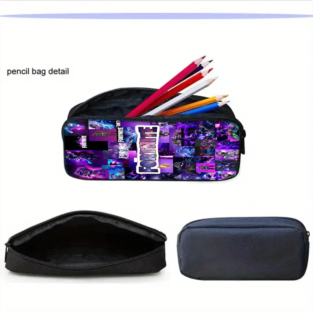 Child School Backpack with Lunch Bags ,Pencil Bags ,Hot Game Design-F-FortniteS School Bags for Boys Girls Best Gift