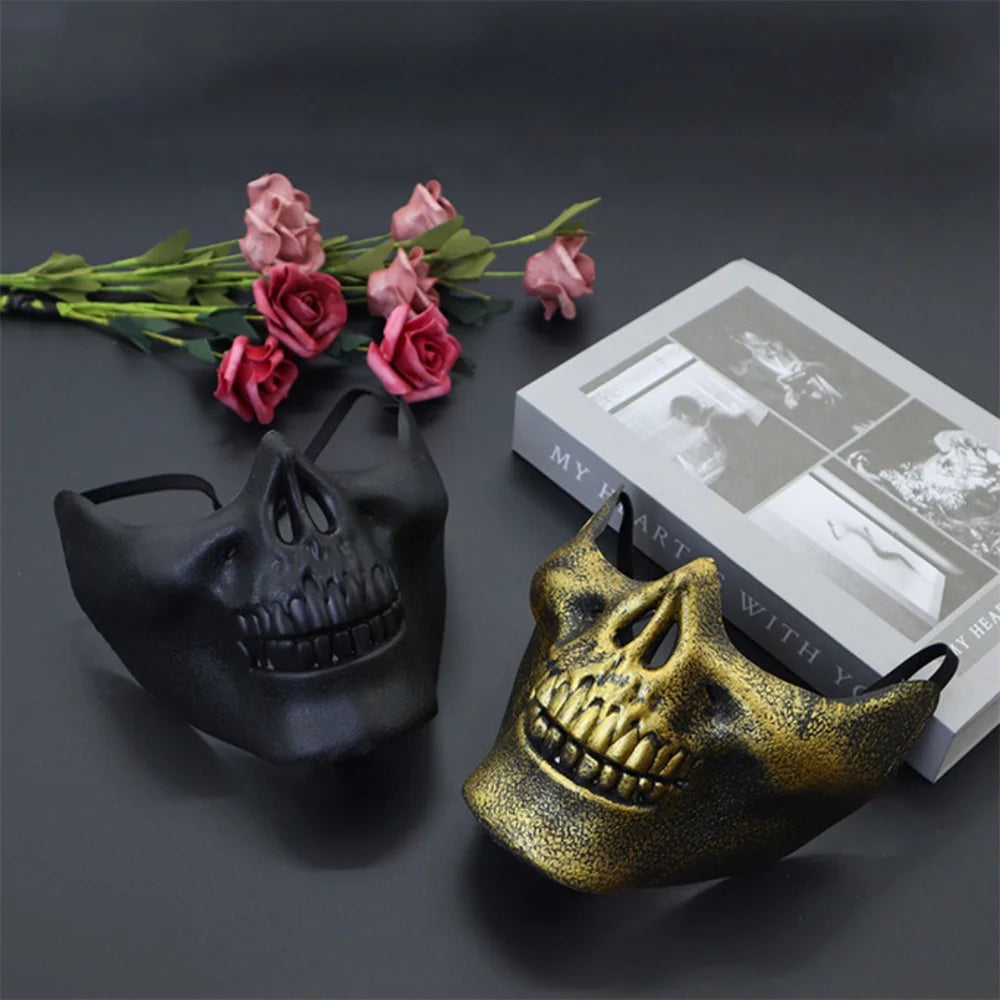 Halloween Skull Mask Creative Funny Party Props Holiday Supplies Horror Demon Accessories Men Skeleton Mask Half Face Cover