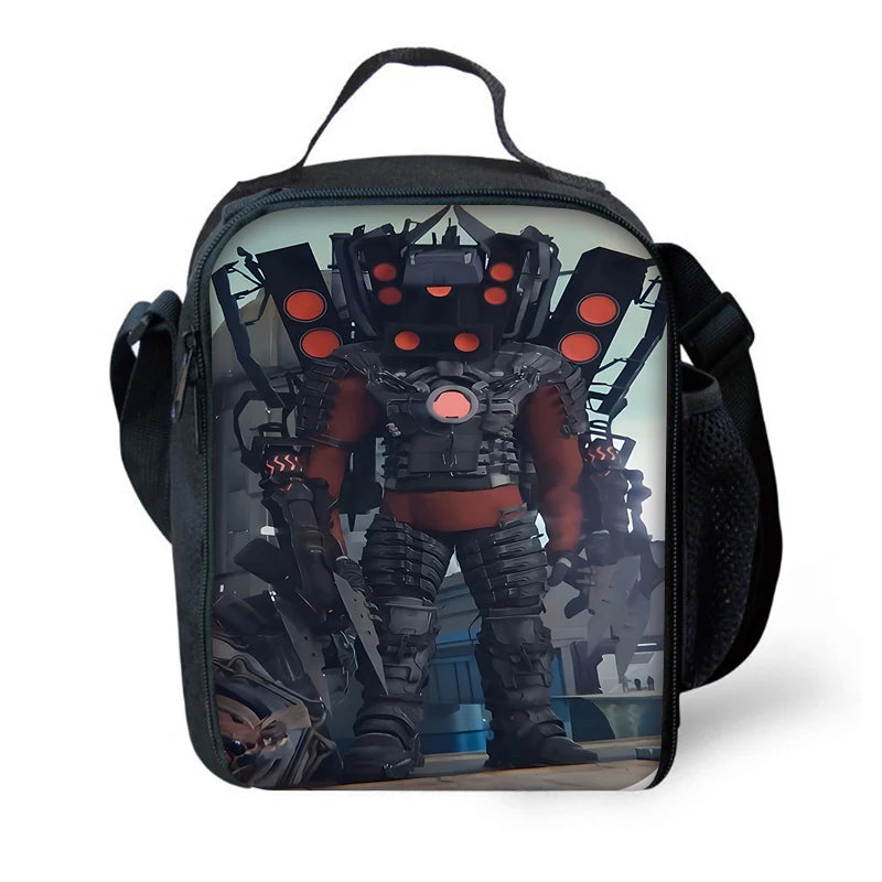 Child School Skibidi Toilet Backpack with Lunch Bags ,Pencil Bags ,School Bags for Boys Girls Best Gift