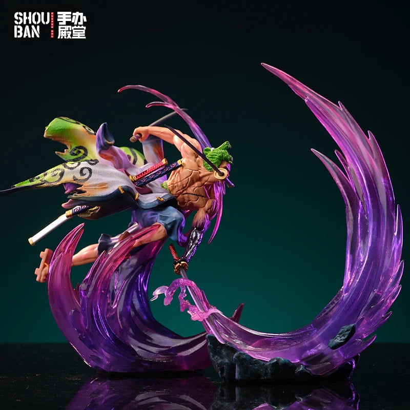 24cm One Piece Anime Figure Gk Ghost Island Sakura Roronoa Zoro Glowing Pvc Action Figurine Collection Model Toys Kids Gifts
