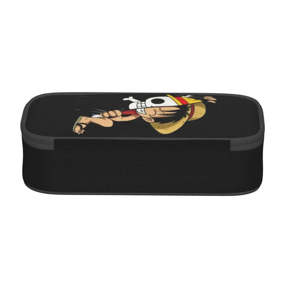 Custom One P-Pieces Cute Pencil Case Boys Girls Large Capacity Straw Hat Pirates Skull Pencil Bag Students Stationery