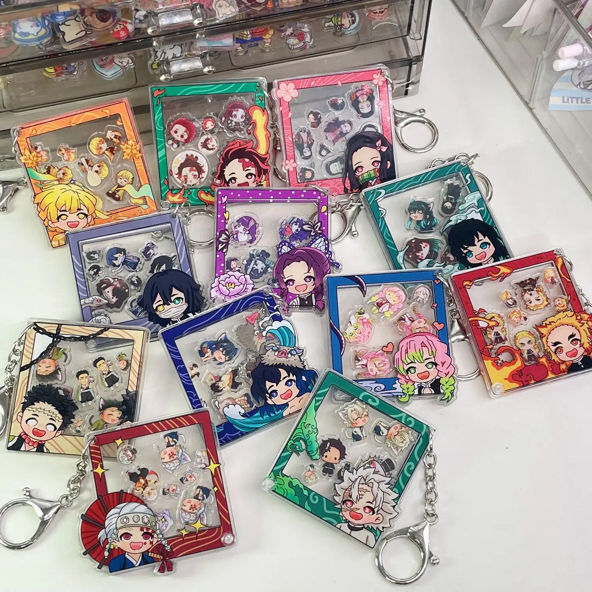 Demon Slayer Kamado Tanjirou Kamado Nezuko Tomioka Giyuu Anime Cartoon Peripherals Shake Pendant Gift Creative Backpack Keychain