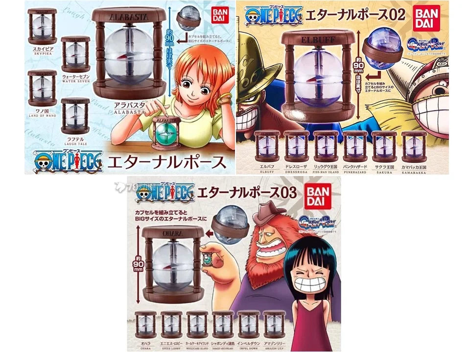 BANDAI One Piece Anime Figure Gashapon Nami Conrad Rudolph Eternal Pointer Compass Assembly ModelCute Kawaii Capsule Toys