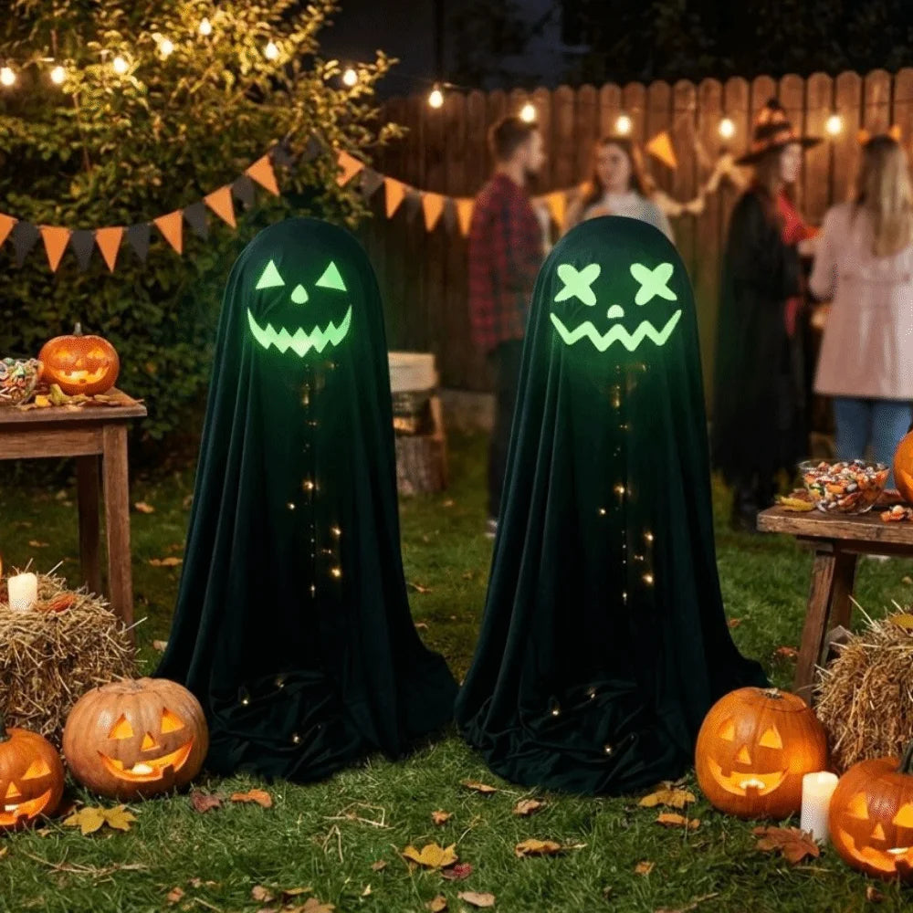 Luminous Halloween Standing Ghost Decor Adjustable Gothic Outdoor Light-up Ghost ED Lights Soft LED Lights