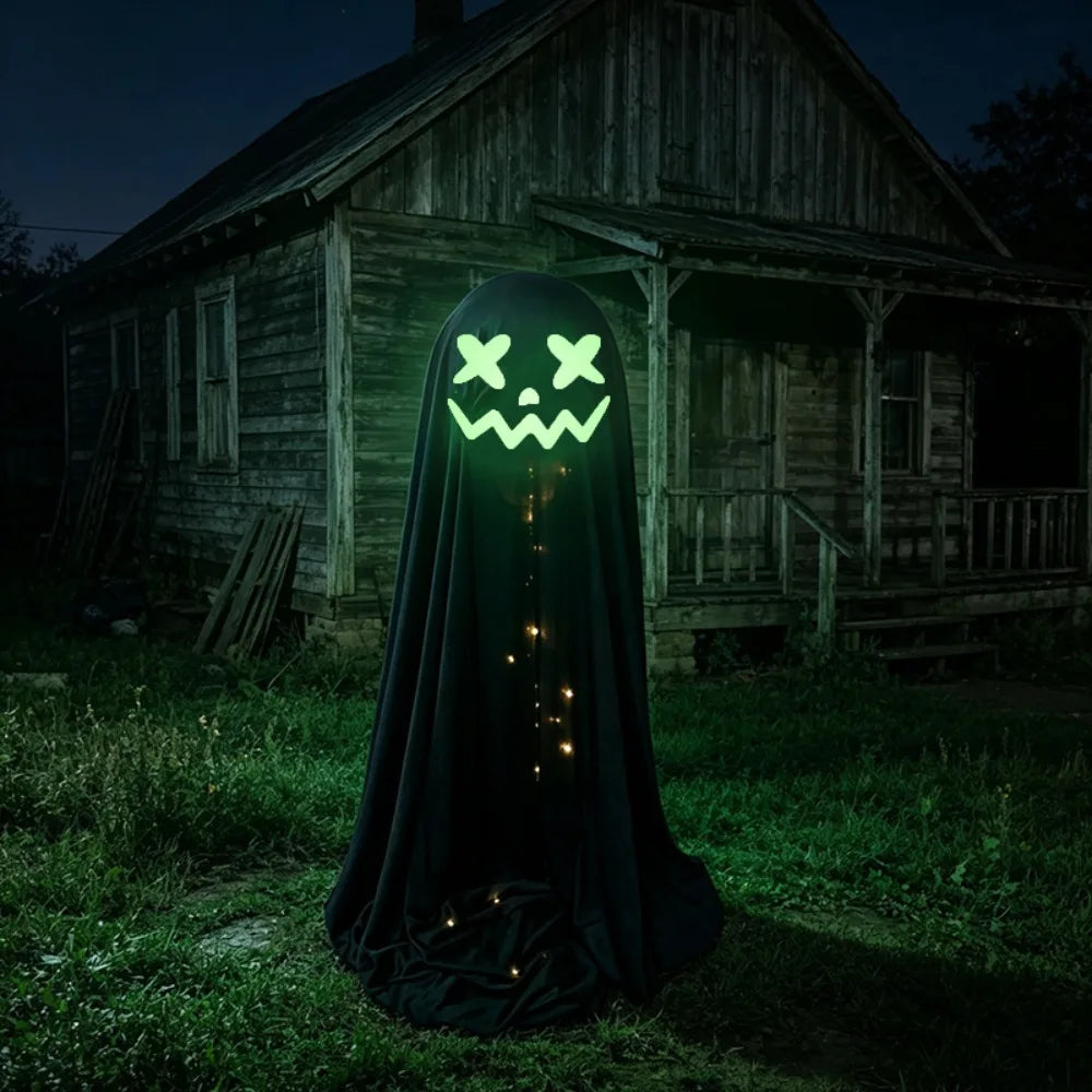 Luminous Halloween Standing Ghost Decor Adjustable Gothic Outdoor Light-up Ghost ED Lights Soft LED Lights