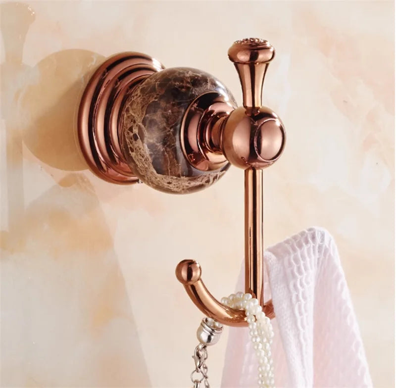 Bathroom Accessories Bath Shelf Rose Gold Paper Holder,Towel Bar,Soap Holder,Towel Rack,Glass Shelf,Hook bathroom Hardware Brass