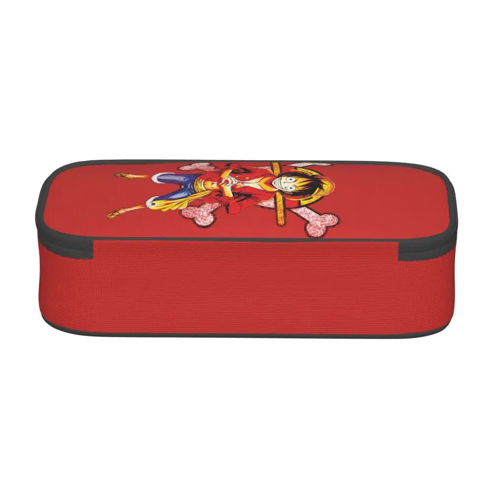 Custom One P-Pieces Cute Pencil Case Boys Girls Large Capacity Straw Hat Pirates Skull Pencil Bag Students Stationery