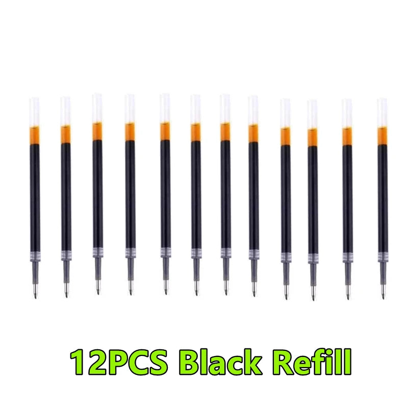 1-12PCS Retractable Red Blue Black Ink Gel Pens Colored Aesthetic Stationery Pen Supplies Ballpoint Office Pencil Writing School