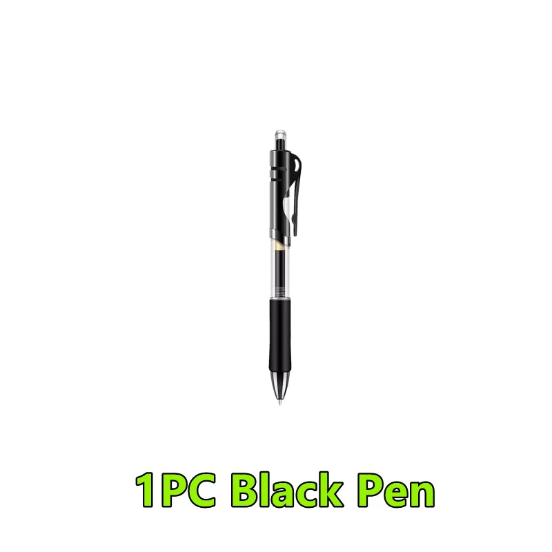 1-12PCS Retractable Red Blue Black Ink Gel Pens Colored Aesthetic Stationery Pen Supplies Ballpoint Office Pencil Writing School