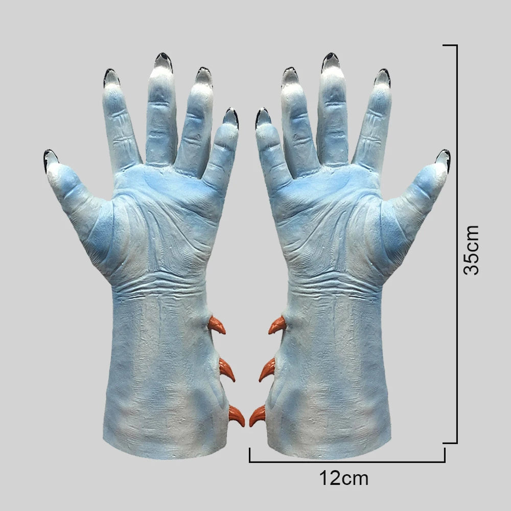 Halloween Monster Headgear Horrible Animal Cosplay Costume Accessories Stage Performance Mask Adult Gloves Fancy Headwear