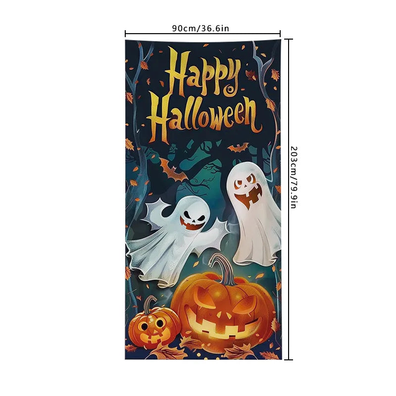 Halloween Decoration Door Curtain Cartoon Ghost Pumpkin Reindeer Home Horry Hanging Ornament Dream Party Entrance Navidad