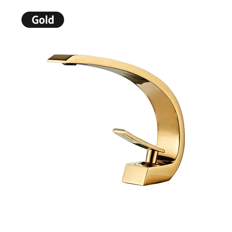 Modern Bathroom Sink Faucet Deck Mounted Brass Mixer Water Tap One Hole Crane Vanity Washbasin Black Basin Faucets for Bathroom