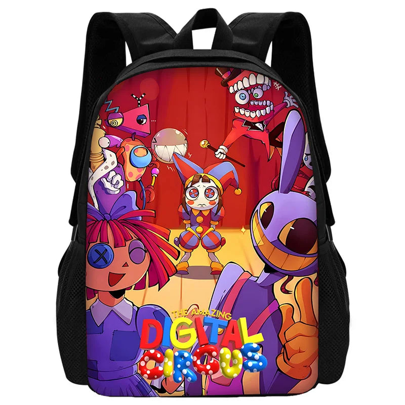 Cartoon A-AmazingS DigitalS Circus Child School Backpack with Lunch Bags ,Pencil Bags ,School Bags for Boys Girls Best Gift