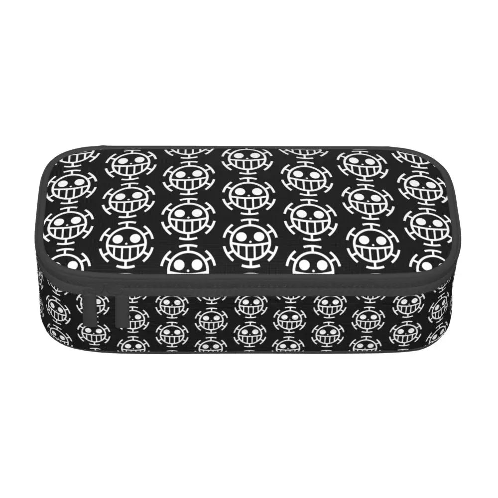 Custom One P-Pieces Cute Pencil Case Boys Girls Large Capacity Straw Hat Pirates Skull Pencil Bag Students Stationery