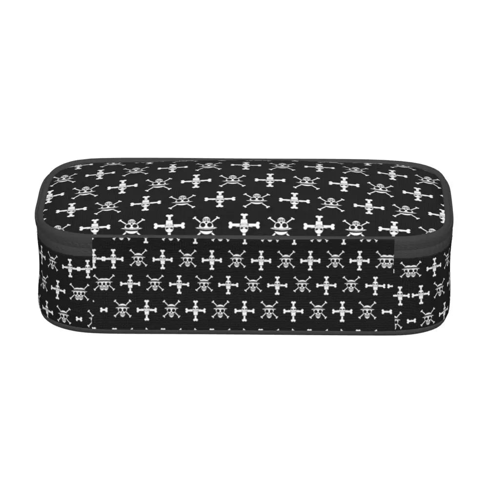 Custom One P-Pieces Cute Pencil Case Boys Girls Large Capacity Straw Hat Pirates Skull Pencil Bag Students Stationery