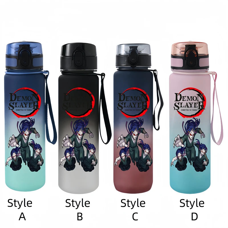 Demon Slayer 650ml Cartoon Characters Portable Water Cup Large Capacity Outdoor Sports Plastic Leak-proof Water Bottle Gift