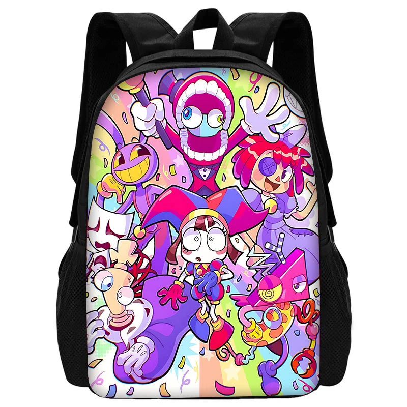 Cartoon A-AmazingS DigitalS Circus Child School Backpack with Lunch Bags ,Pencil Bags ,School Bags for Boys Girls Best Gift