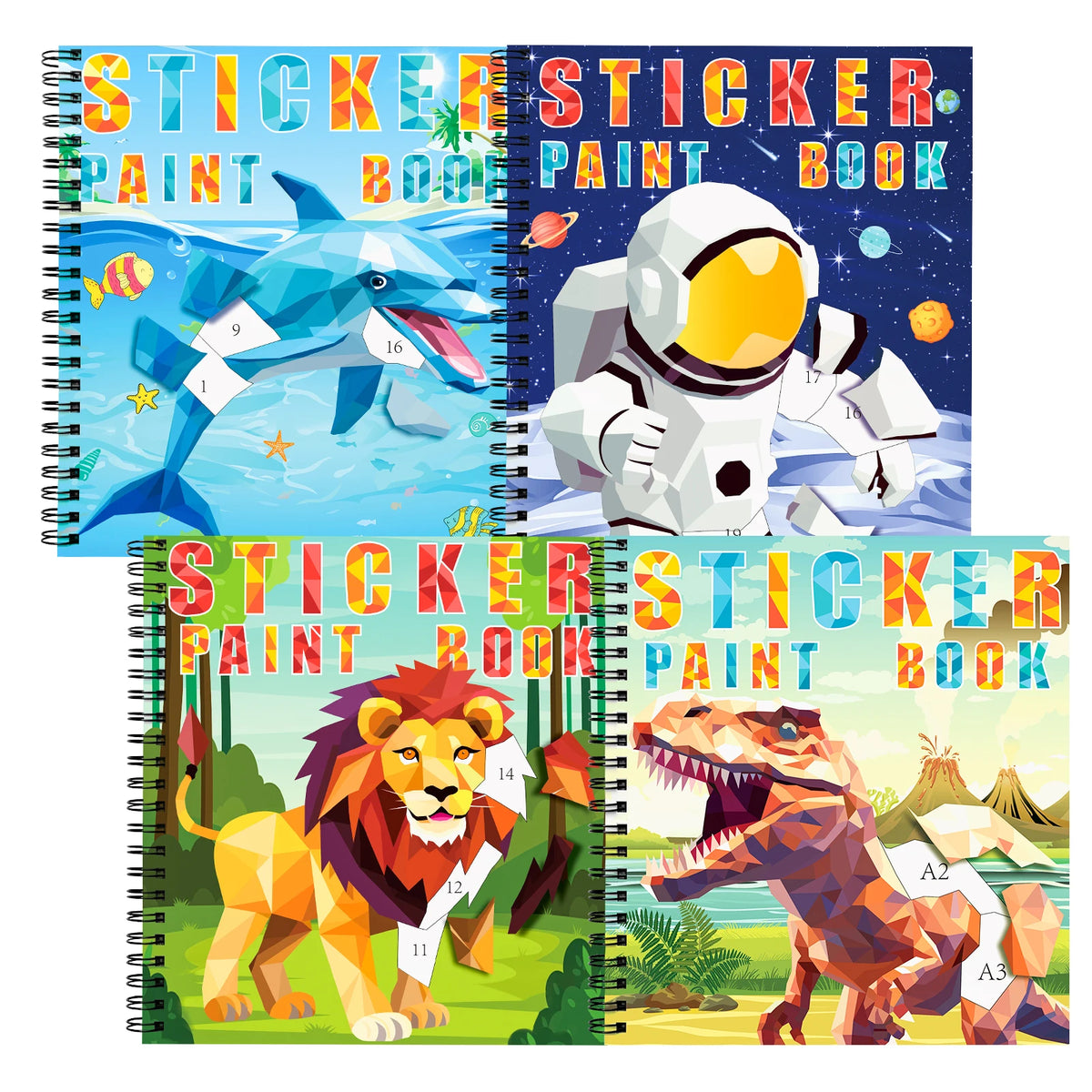 1-6PCS Sticker Book For Kids Unicorn Sticker Paint Book Mermaid Children's Sticker By Number For Birthday Gift Girls Stationery