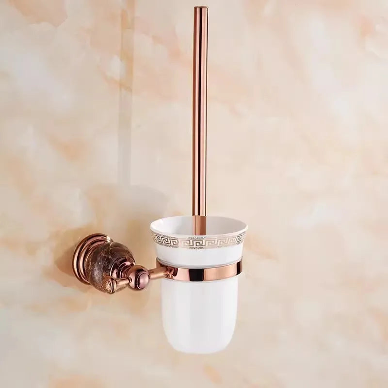 Bathroom Accessories Bath Shelf Rose Gold Paper Holder,Towel Bar,Soap Holder,Towel Rack,Glass Shelf,Hook bathroom Hardware Brass