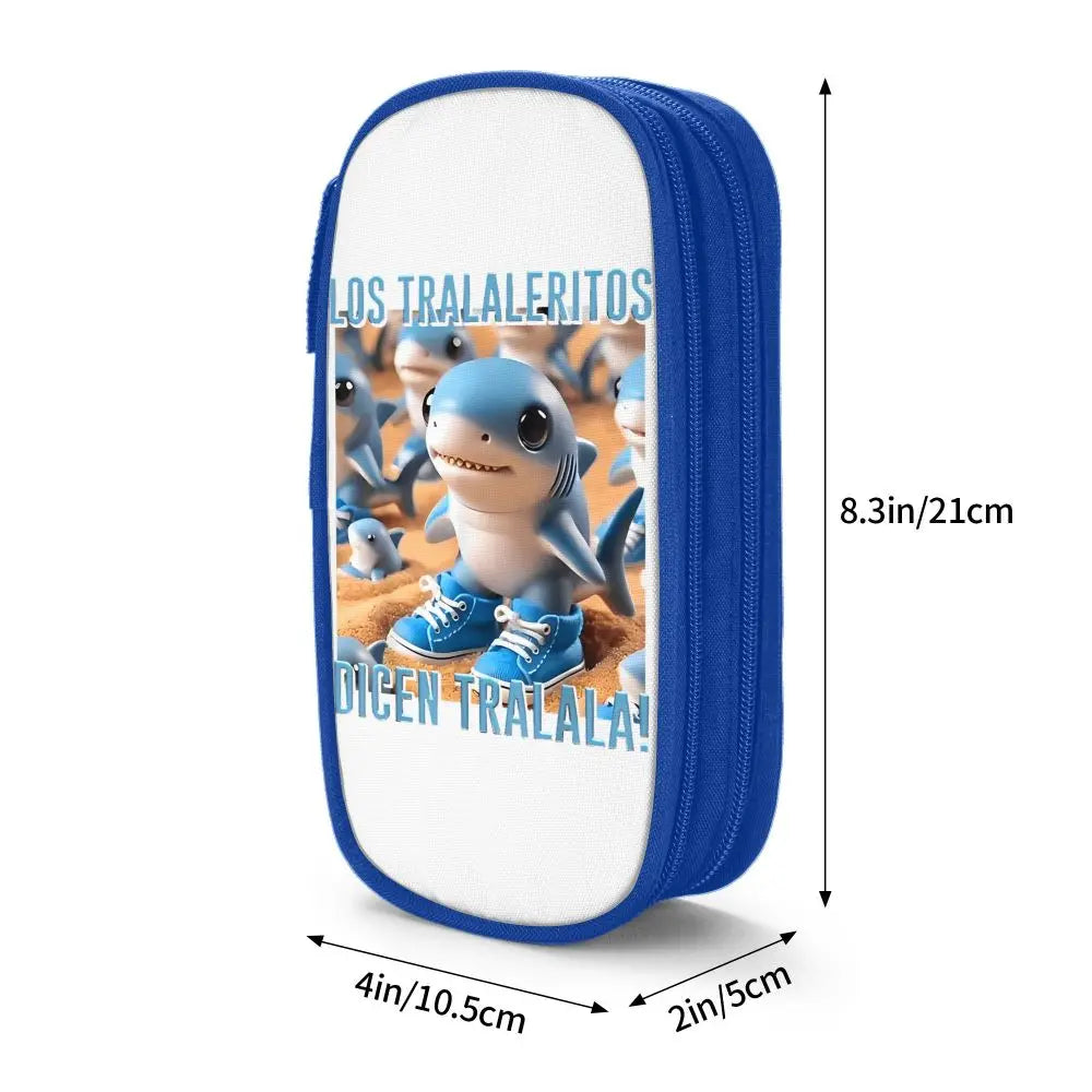 Italian Brainrot Tralalero Tralala Pencil Cases Pencil Pouch Pen Box for Student Big Capacity Bag School Supplies Stationery