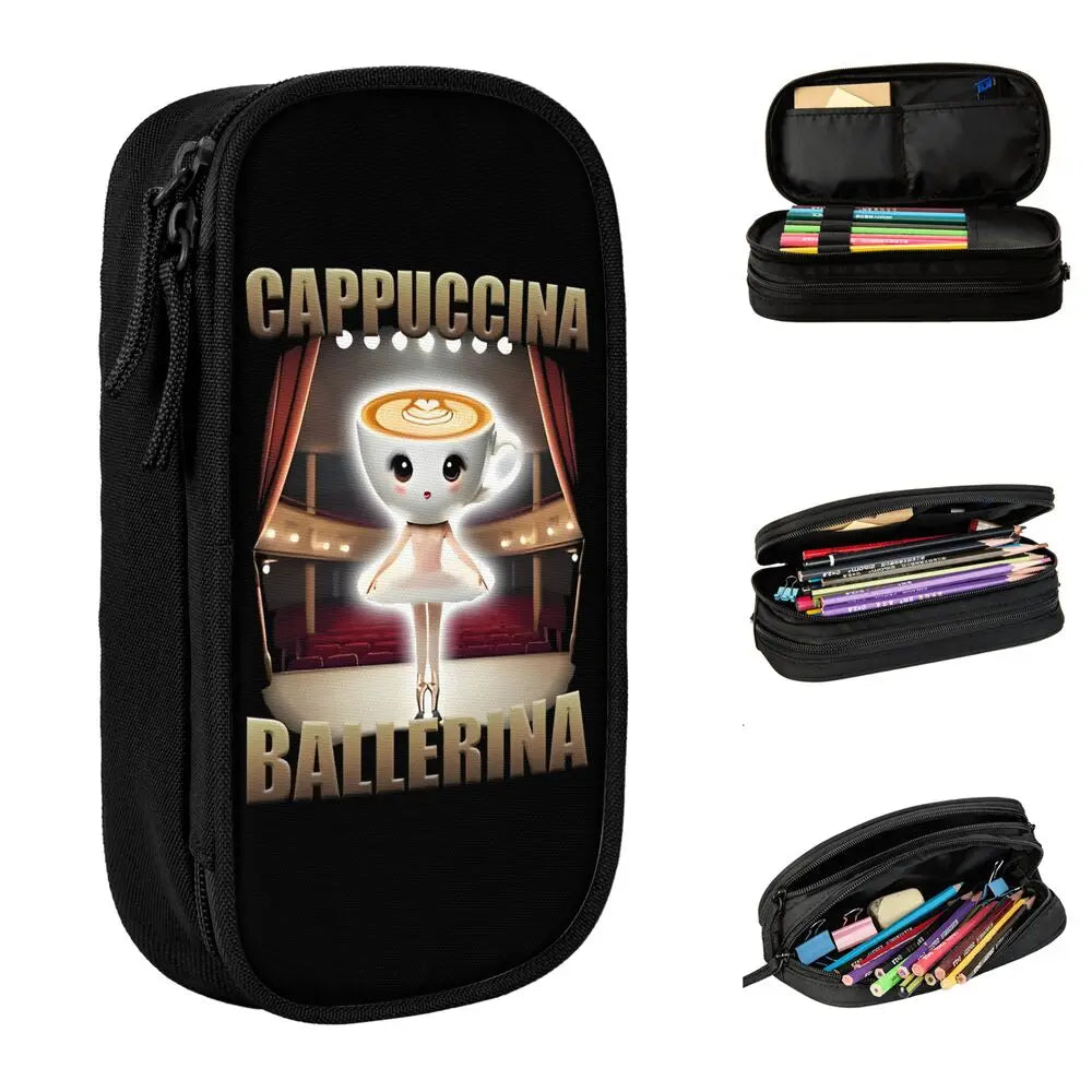 Italian Brainrot Tralalero Tralala Pencil Cases Pencil Pouch Pen Box for Student Big Capacity Bag School Supplies Stationery